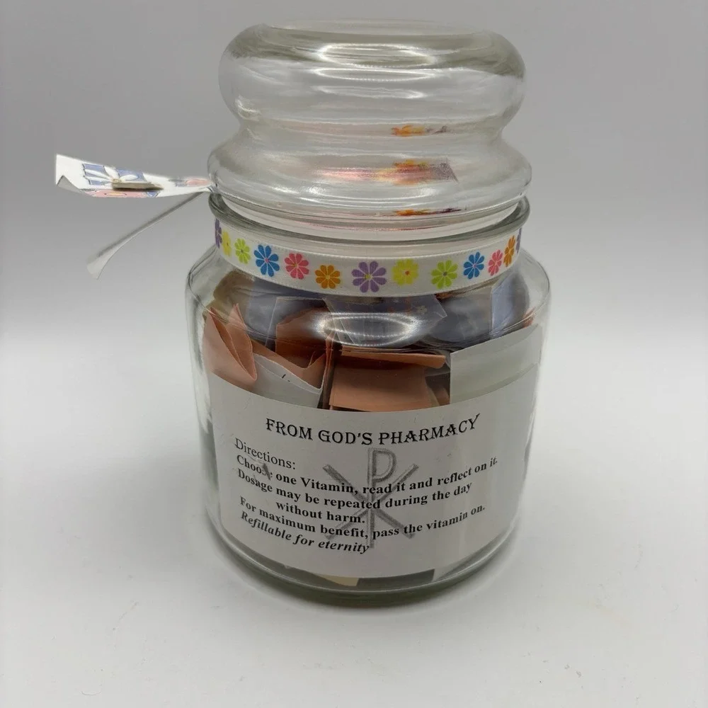 Bible Blessing Jar Encouragement‎ Spiritual Vitamins Daily Notes In Apothecary